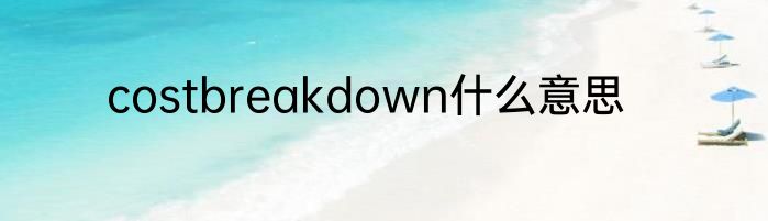 costbreakdown什么意思