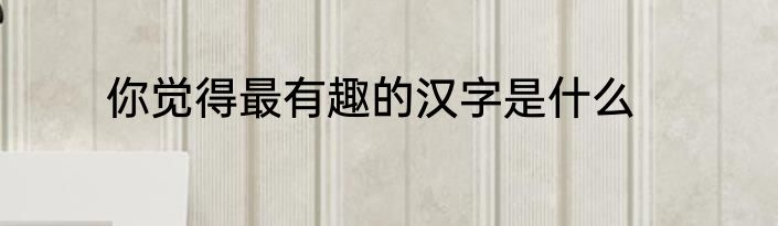 你觉得最有趣的汉字是什么