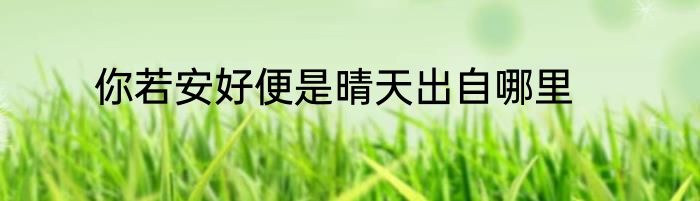 你若安好便是晴天出自哪里