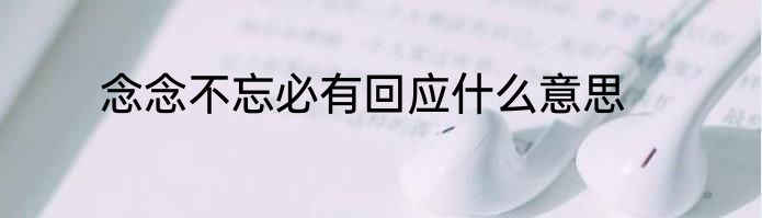 念念不忘必有回应什么意思