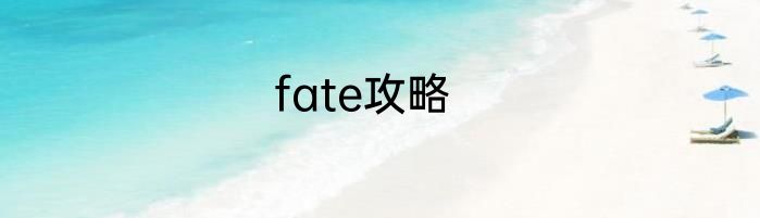 fate攻略