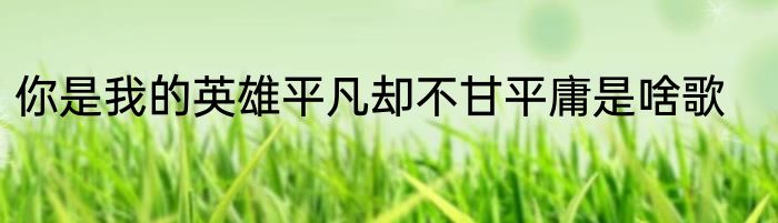 你是我的英雄平凡却不甘平庸是啥歌