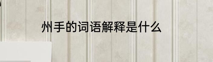 州手的词语解释是什么