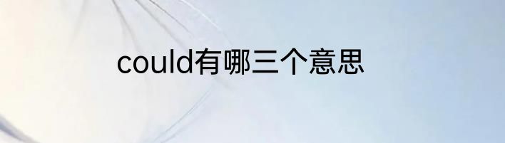 could有哪三个意思