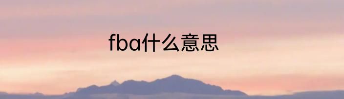 fba什么意思