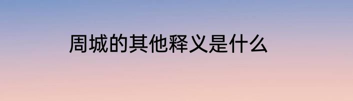 周城的其他释义是什么