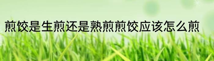 煎饺是生煎还是熟煎煎饺应该怎么煎