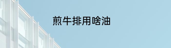 煎牛排用啥油