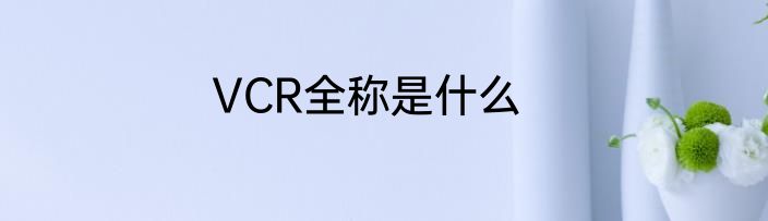 VCR全称是什么