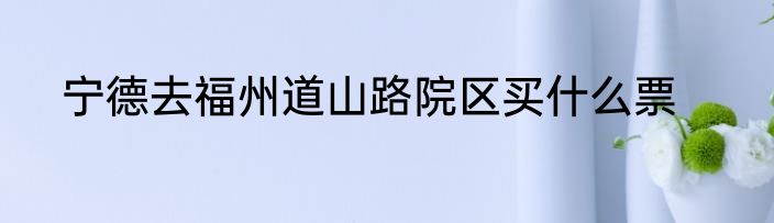 宁德去福州道山路院区买什么票