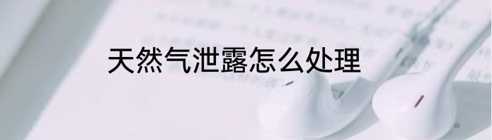 天然气泄露怎么处理