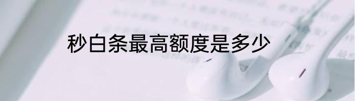 秒白条最高额度是多少