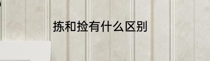 拣和捡有什么区别