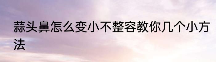 蒜头鼻怎么变小不整容教你几个小方法