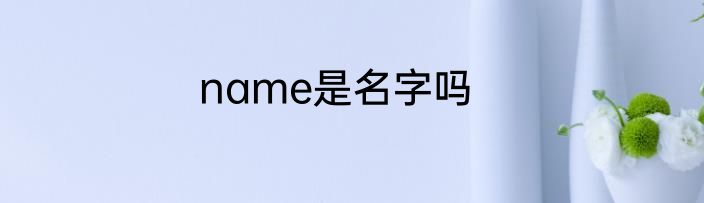 name是名字吗