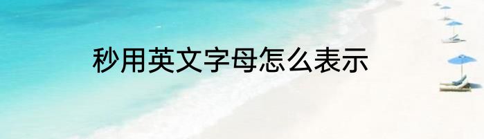 秒用英文字母怎么表示