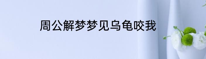 周公解梦梦见乌龟咬我