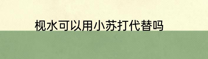 枧水可以用小苏打代替吗