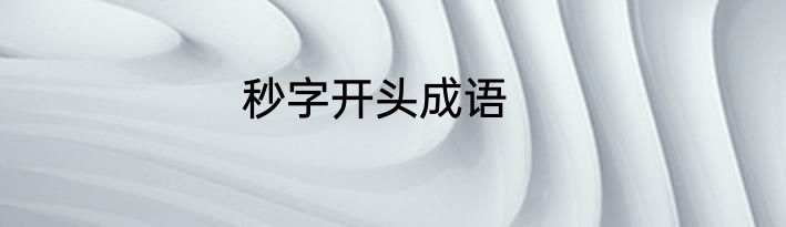 秒字开头成语