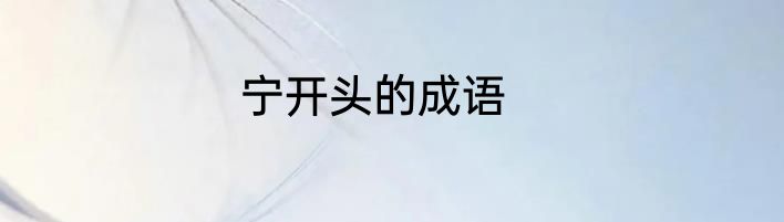 宁开头的成语