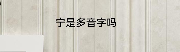 宁是多音字吗