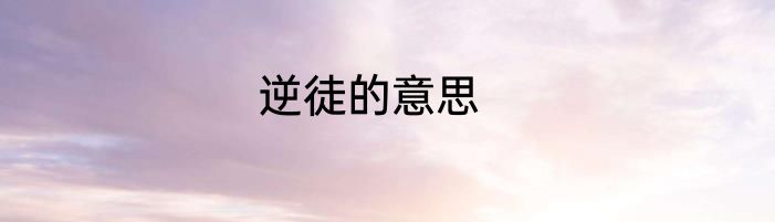 逆徒的意思