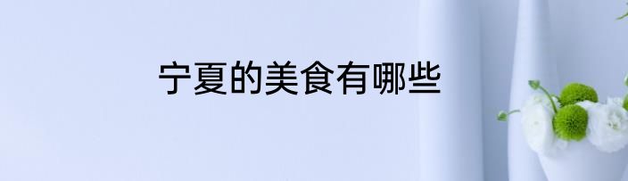 宁夏的美食有哪些