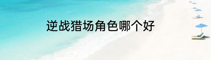 逆战猎场角色哪个好