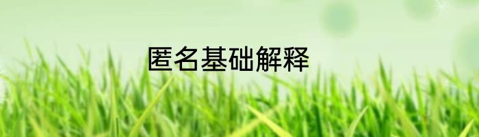 匿名基础解释