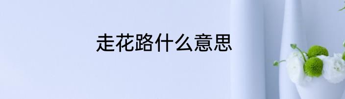 走花路什么意思