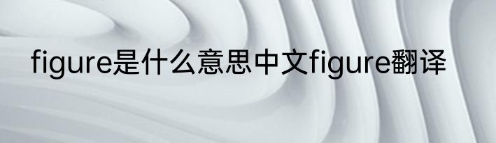 figure是什么意思中文figure翻译