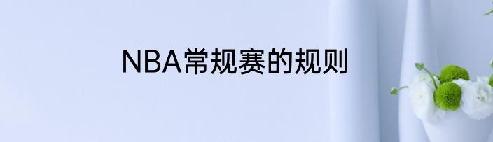 NBA常规赛的规则