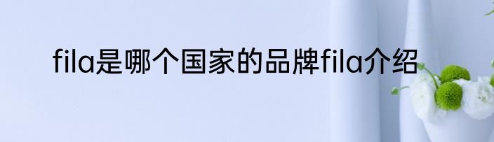 fila是哪个国家的品牌fila介绍