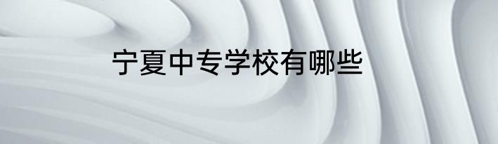 宁夏中专学校有哪些