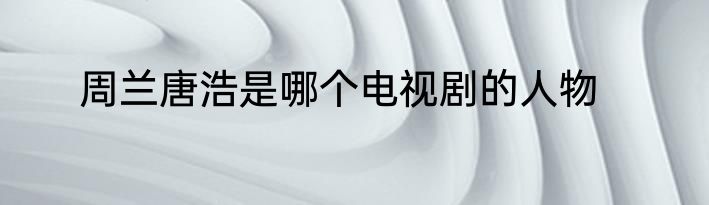 周兰唐浩是哪个电视剧的人物