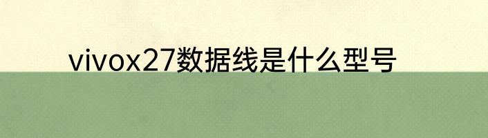 vivox27数据线是什么型号