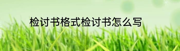 检讨书格式检讨书怎么写