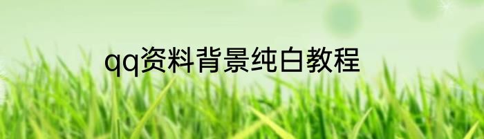 qq资料背景纯白教程