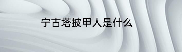 宁古塔披甲人是什么