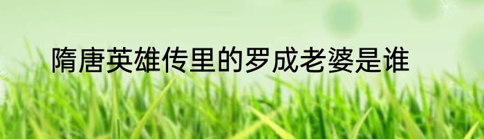 隋唐英雄传里的罗成老婆是谁
