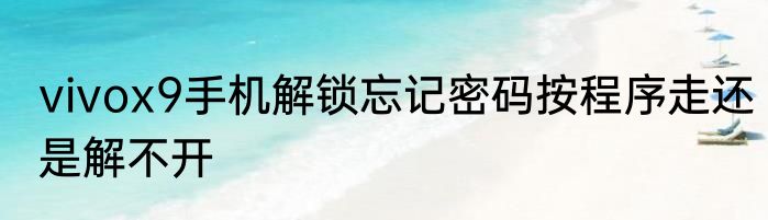vivox9手机解锁忘记密码按程序走还是解不开