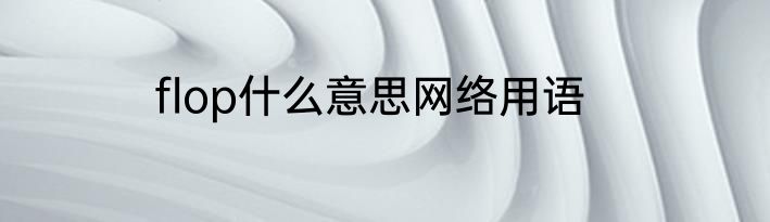 flop什么意思网络用语