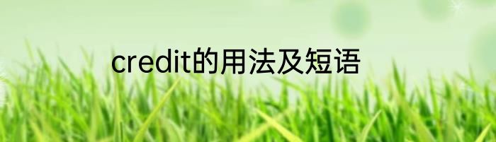 credit的用法及短语