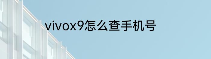 vivox9怎么查手机号
