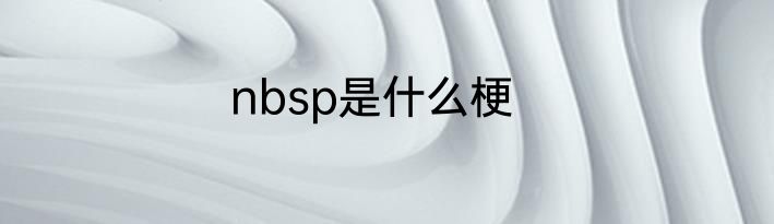 nbsp是什么梗