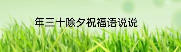 年三十除夕祝福语说说