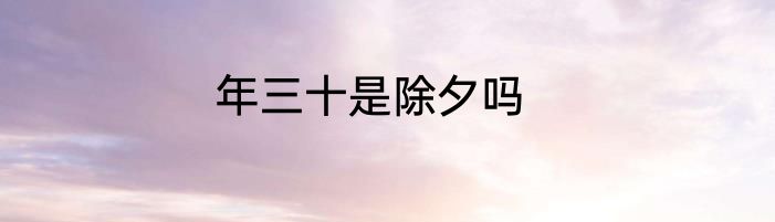 年三十是除夕吗