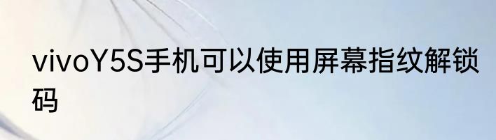 vivoY5S手机可以使用屏幕指纹解锁码