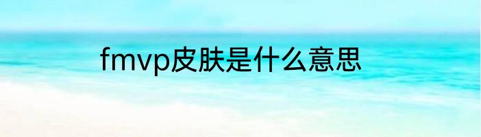 fmvp皮肤是什么意思