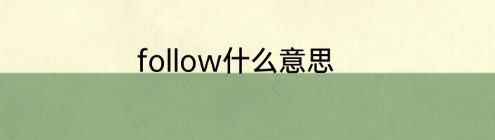 follow什么意思